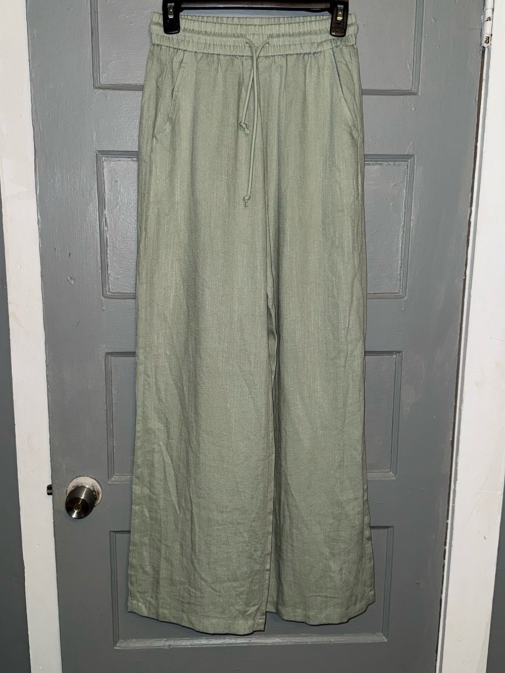 HALARA Sage Green Wide-Leg Drawstring Chinos